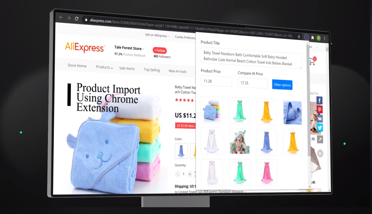 Chrome Extension for Product Import/Order Automation image